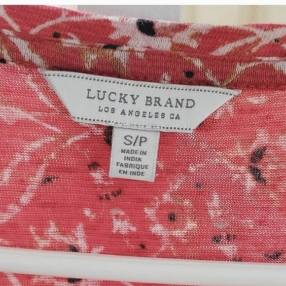 LUCKY BRAND Shortsleeve Red White Shirt Size Small - Picture 3 of 5